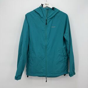 Huf Teal Blue Windbreaker Nylon Mens Jacket Size Small